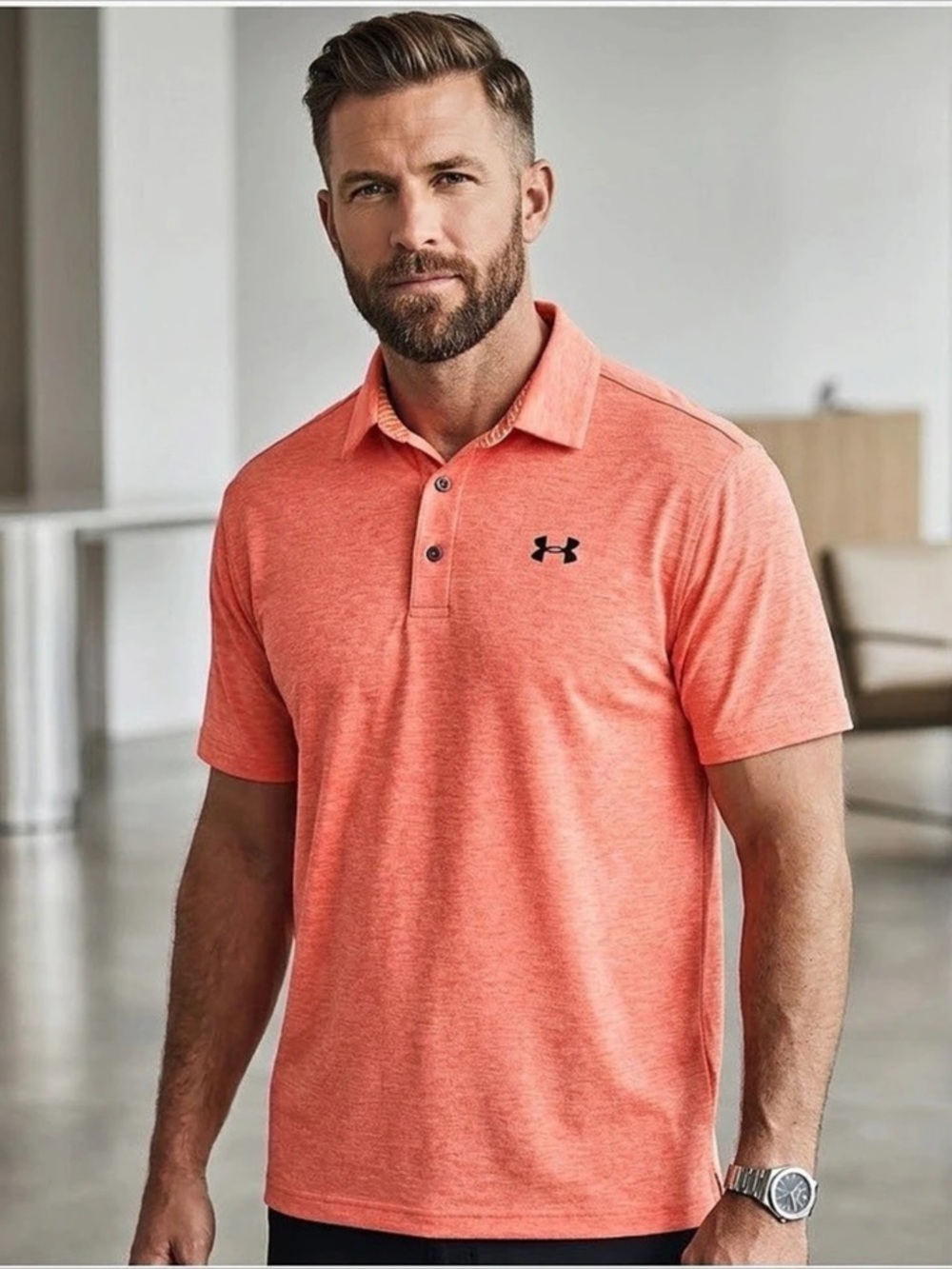 Under Armour HeatGear Loose Fit Performance Polo Shirt Men's Polo Orange Size